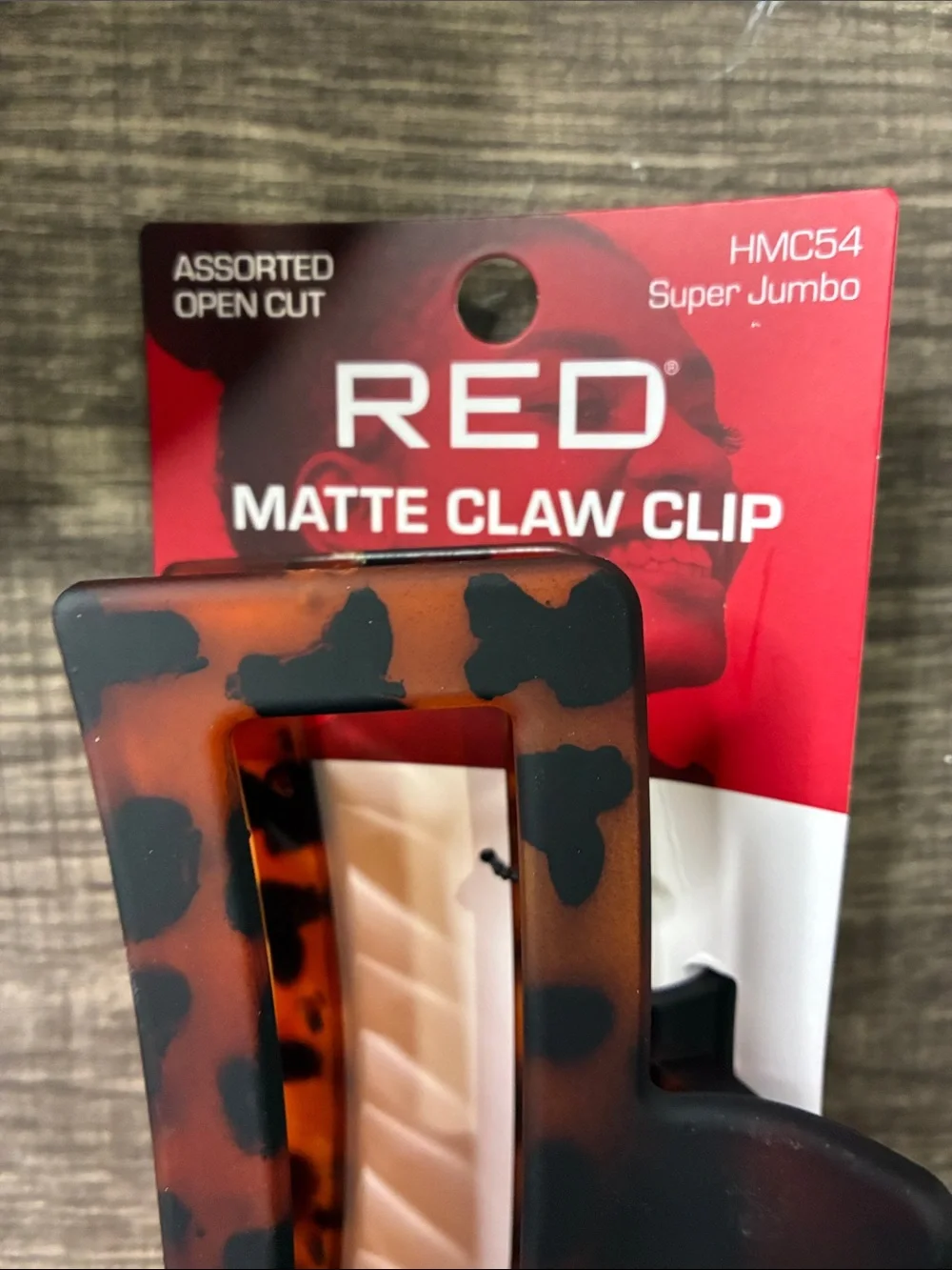 Red Matte Large Tortoiseshell Hair Clip - Red Brand